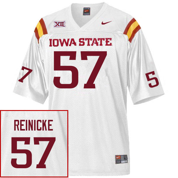 Men #57 Nick Reinicke Iowa State Cyclones College Football Jerseys Stitched Sale-White